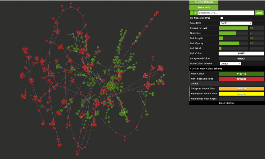 Screaming Frog - struktura serwisu – model 3D 