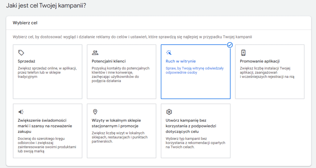 cele kampanii google ads