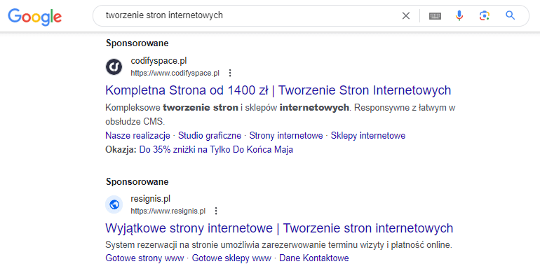 kampania w sieci wyszukiwania