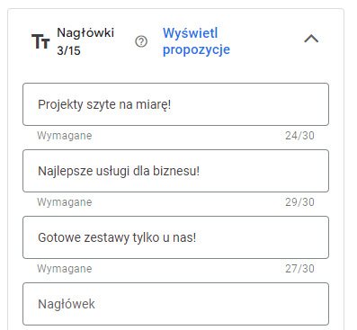 konfigurowanie reklamy w google ads