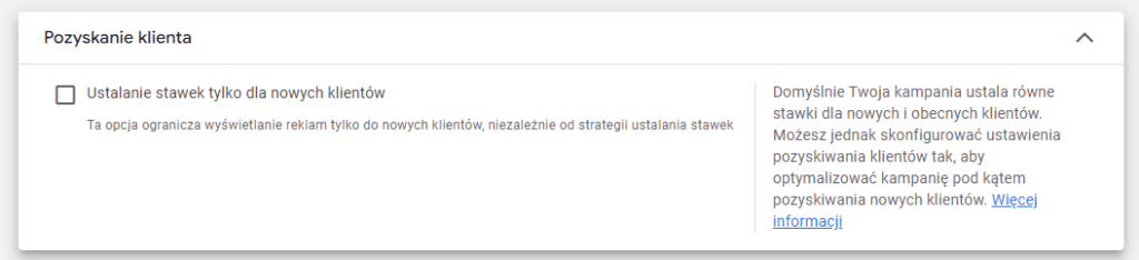 ustalanie stawek tylko dla nowych klientów