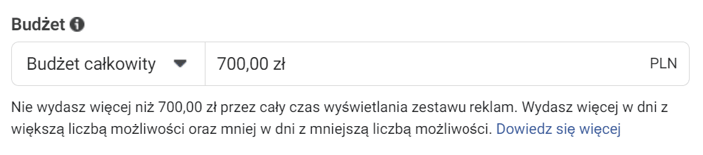 budżet całkowity