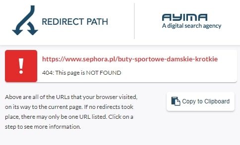Działanie Redirect Path w Google Chrome.