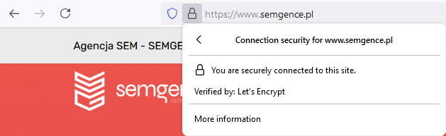 Certyfikat SSL w Mozilla Firefox.