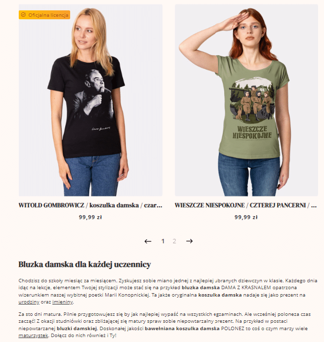 dolna część opisu kategorii