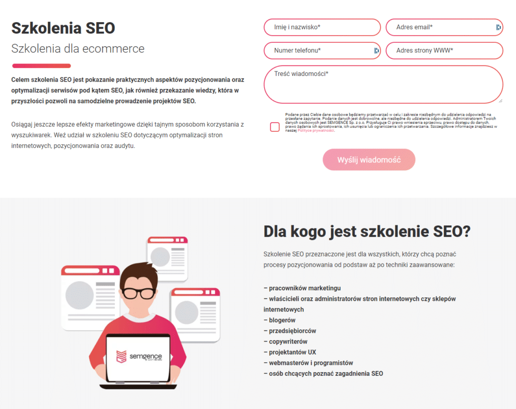 Szkolenie SEO od Semgence.
