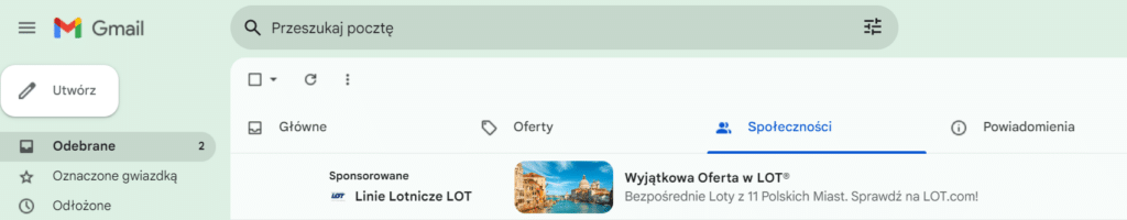 reklama w gmailu
