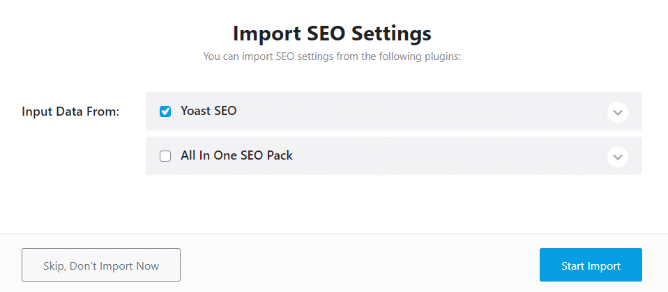 Import danych z Yoast SEO do Rank Math SEO.