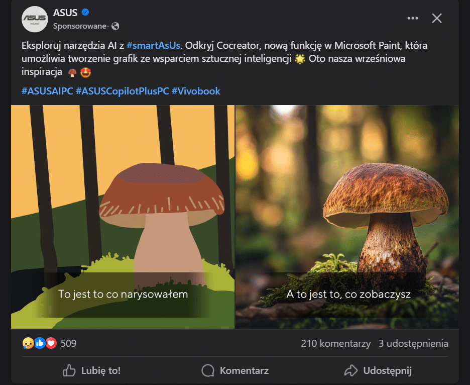 post sponsorowany na facebooku