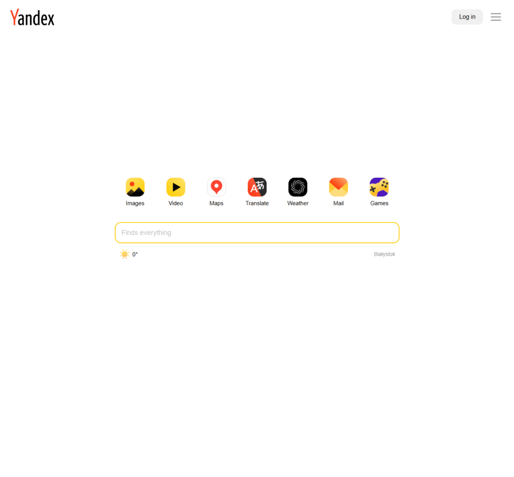 3. YANDEX (2,8%) – popularna w Rosji i krajach WNP