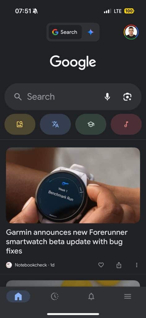 Interfejs aplikacji Google.