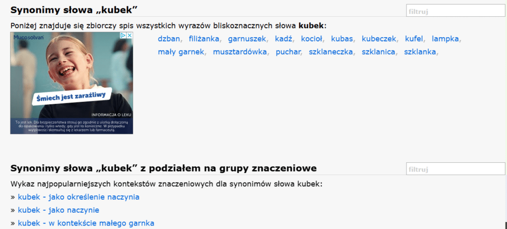 Słownik synonimów w praktyce.
