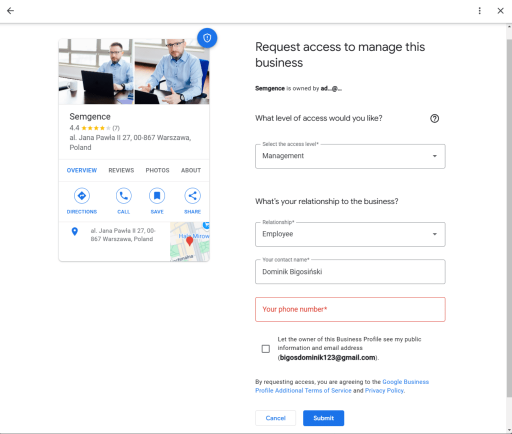 Uzupełnianie istotnych danych w GMF.