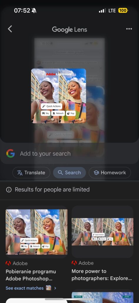 Wyszukiwanie obrazem na telefonie.