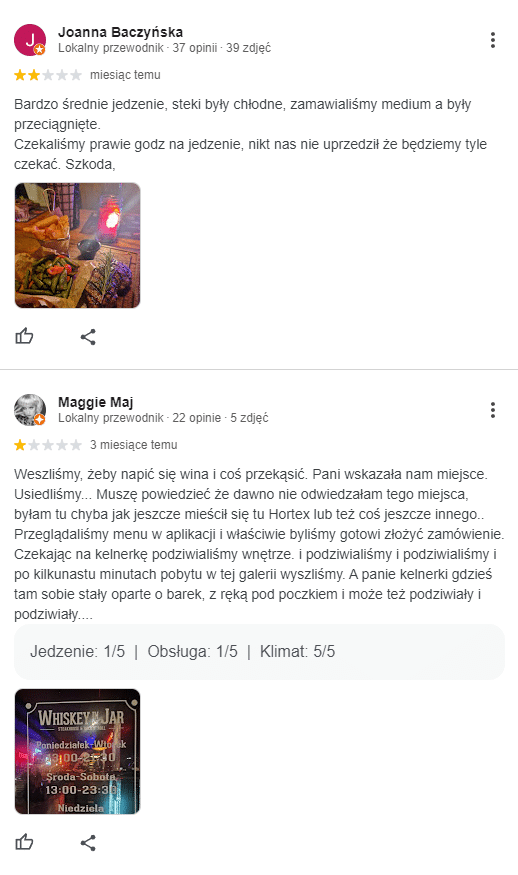 Brak odpowiedzi Whiskey In The Jar na negatywne opinie.