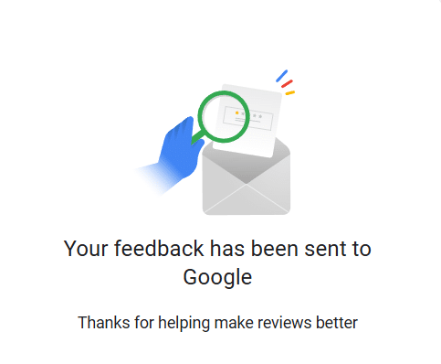Feedback od Google.