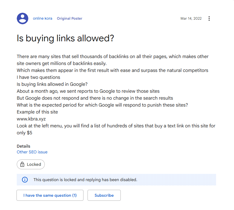 Wątek na temat płatnych linków.