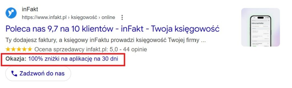 rozszerzenie z promocją