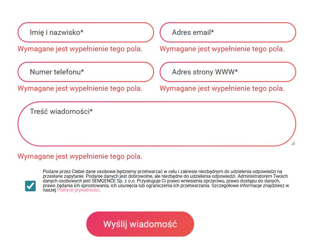 prosty formularz kontaktowy